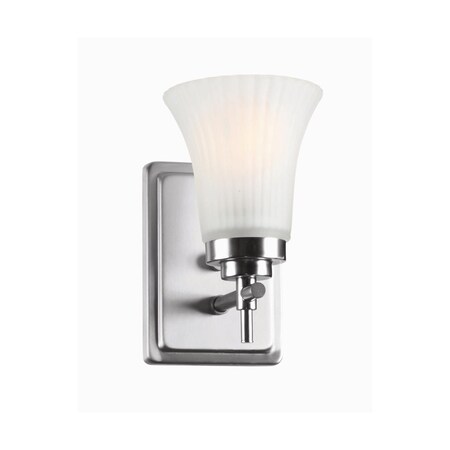 Lite Source 1-Lite Wall Sconce Ss W/Frost Glass Shade E27 Type A 60W LS-16941SS/FRO